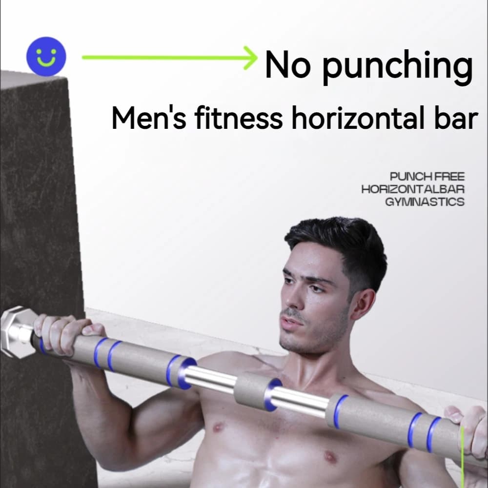 Telescopic traction bar for heavy loads, mounted on door, adjustable, anti-slip, for home gym, strength training, man, woman, fitness