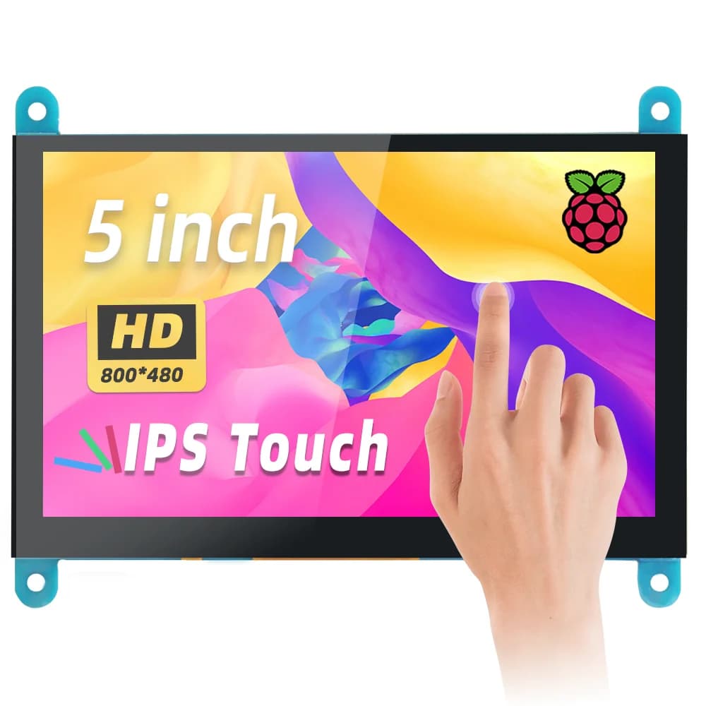 5 Inch HDMI LCD Display Capacitive Touch Screen 800*480 for Raspberry Pi 5 4B 3B 2B B+ B 3A+ A+ Zero W Zero