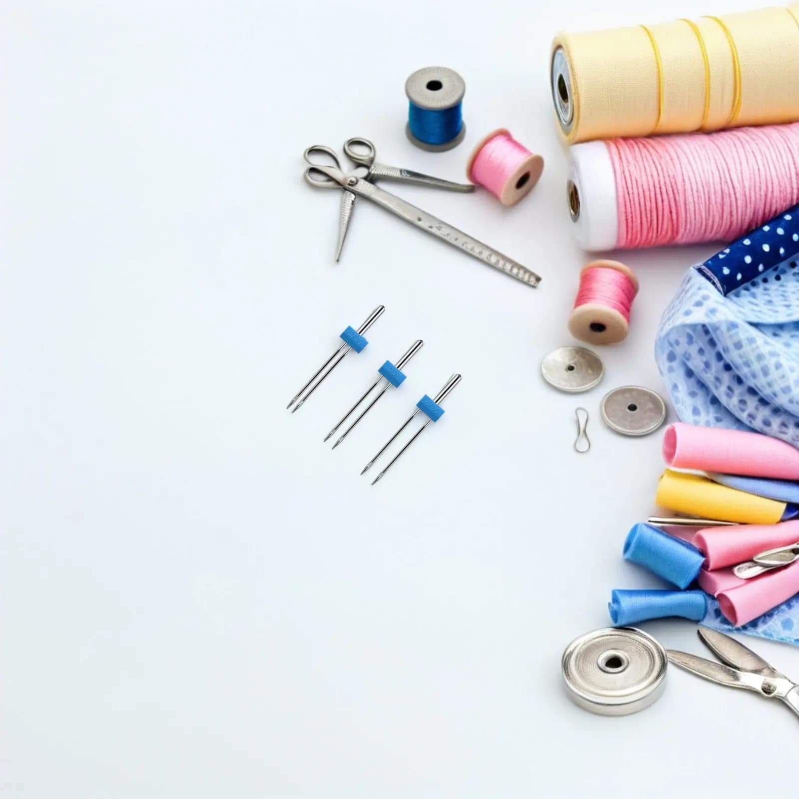 Set di 9 Aghi Doppi Universali per Macchina da Cucire, 2 3 4 mm, in Acciaio ad Alta Resistenza per Orli di Abbigliamento e Tessuti Elasticizzati