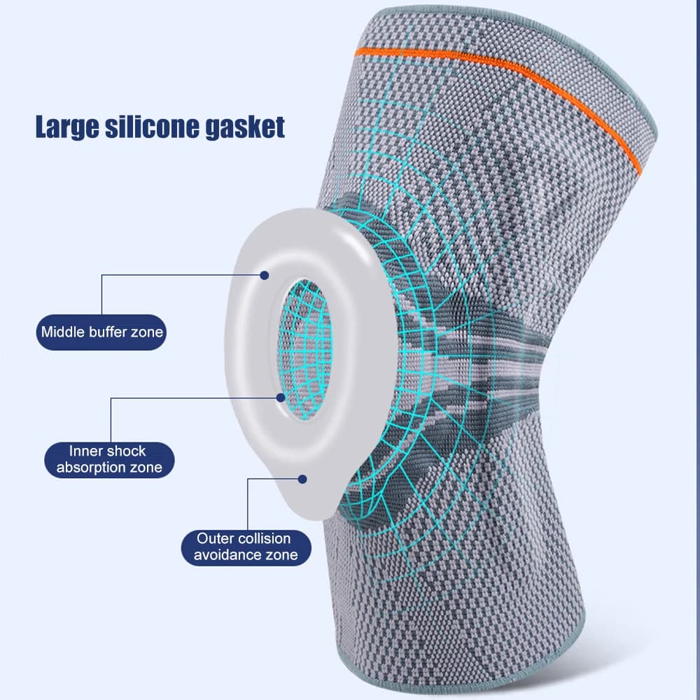 Ginocchiera a compressione 1/2 pezzi per donna uomo – Cuscinetti in gel rotuleo e stabilizzatori laterali – Ginocchiera per corsa, allenamento e artrite