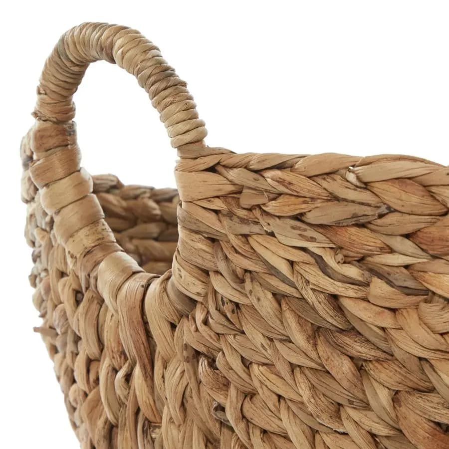 Seagrass Handmade Decorative and Functional Storage Basket Large Woven Basket Organizer with Ring Handles, Basket for Storage 20