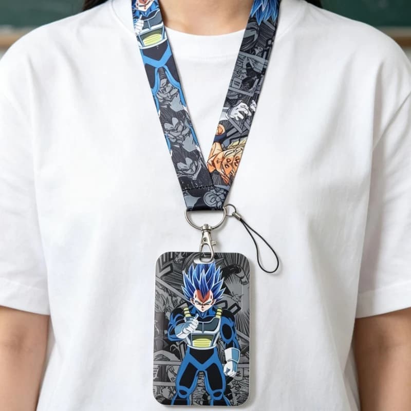 Dragon Ball Anime Lanyard for Student Keychain ID Card Cover Passport Badge Holder Key Ring Black Neck Straps Fans Gift
