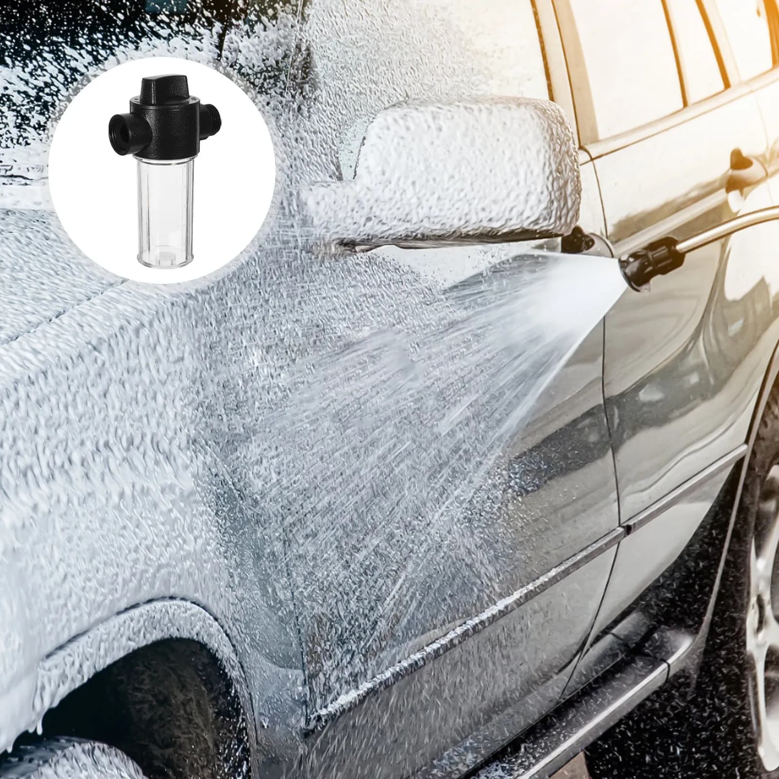 Car Wash Foam Sprayer Bottle Quick Connect Garden Hose Soap Bottle Adjustable Nozzle for Even Foam Distribution and