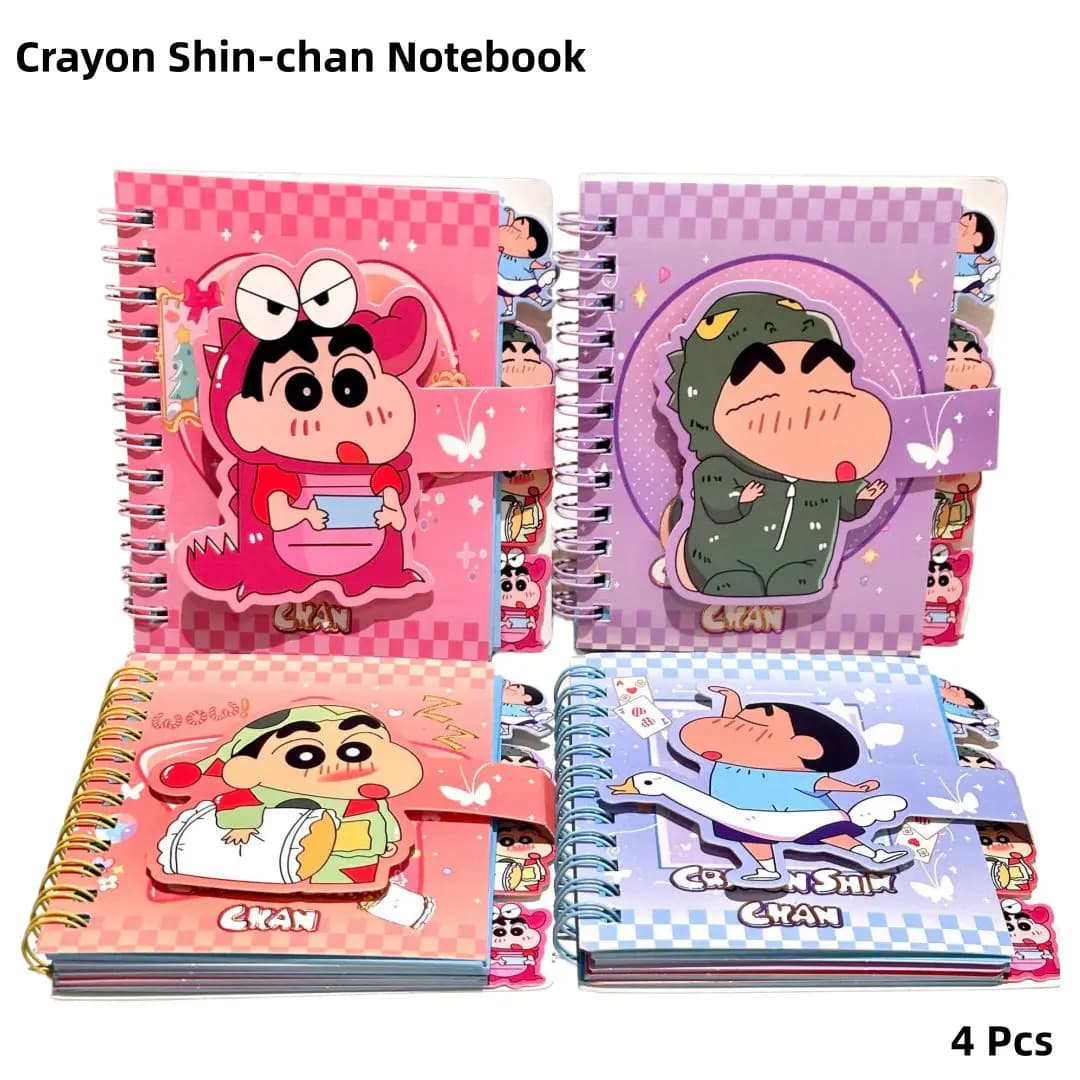 Crayon Shin-chan Spiral Notebook, Cute Anime Journal Planner, Kawaii Stationery, Ideal Gift for Kids & Fans