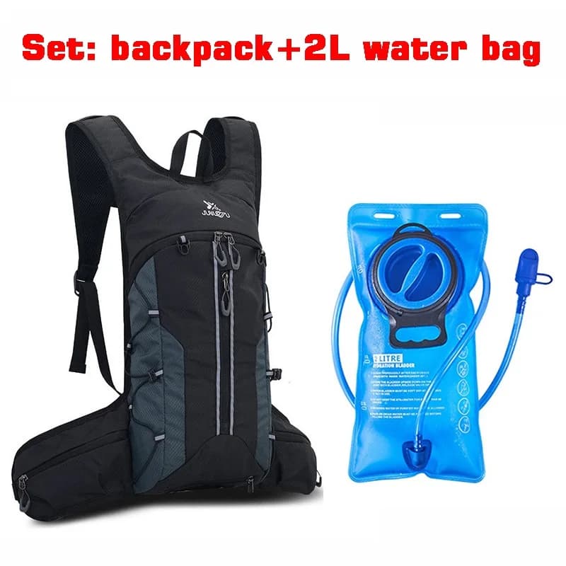 Zaino Ultraleggero Pieghevole con Sacca d'Acqua da 2L per Sport all'Aperto, Escursionismo, Idratazione Fuoristrada, Zaino da Corsa a Doppia Spalla