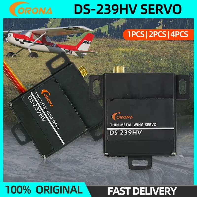 Servomotore Digitale Corona DS239HV con Ingranaggi in Metallo, Servo Slim Wing per Aeromodelli RC, Barche, Elicotteri, Alianti e Auto