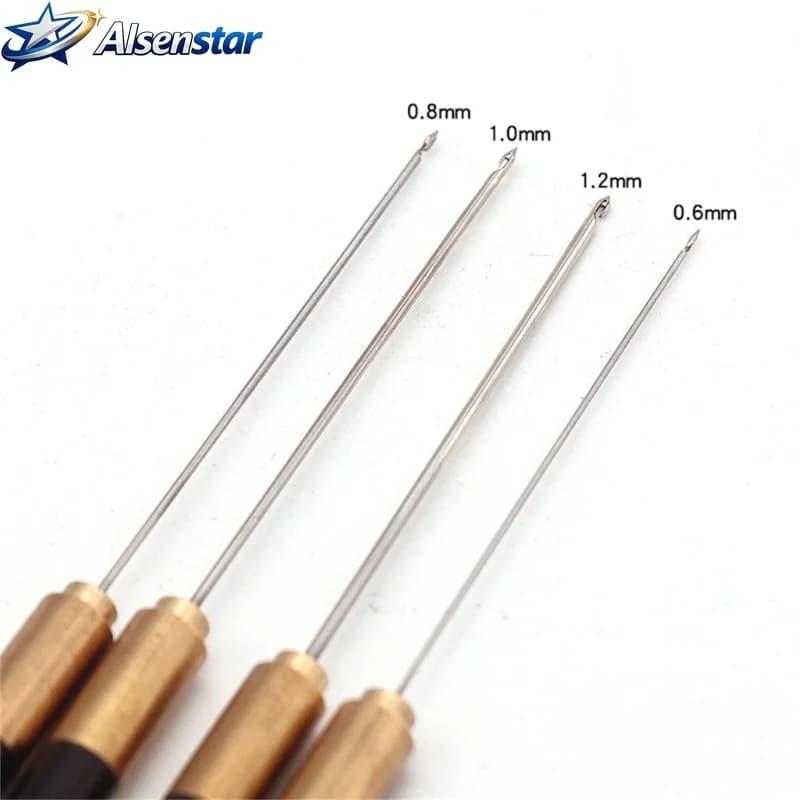 Wooden handle bead hook sewing embroidery bead embroidery crochet needle, 0.6mm+0.8mm+1.0mm+1.2mm