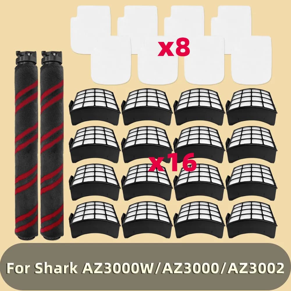 Compatible for Shark AZ3002, AZ3000, AZ3000W Stratos Vertical Vacuum Cleaner Parts of Replacement Parts Soft Roller Brush, HEPA Filter, Felt Filter and Foam Filter