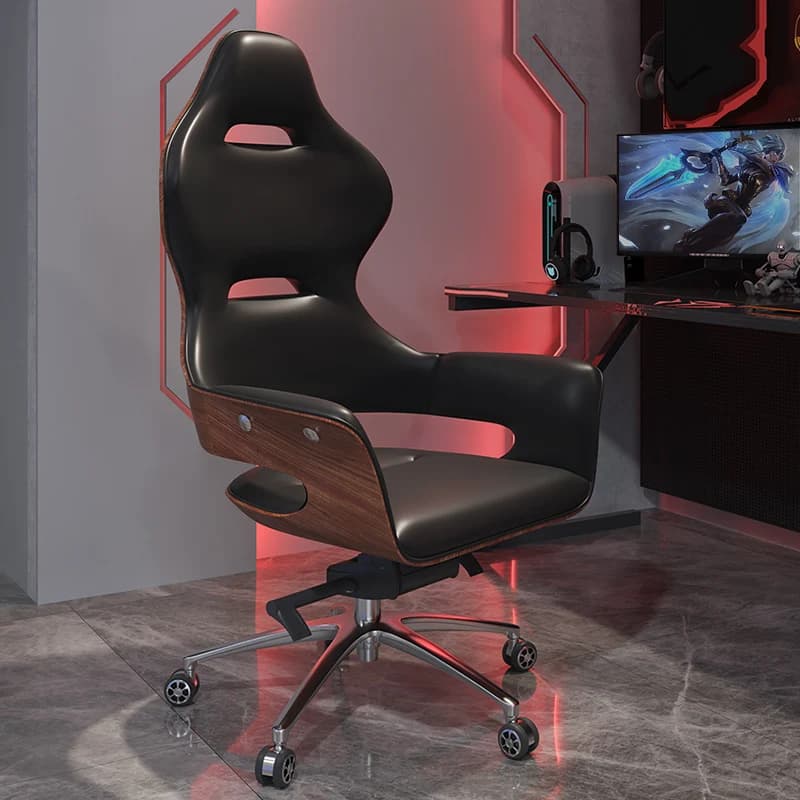 Sedia da gioco moderna di lusso in pelle con base girevole per sedia per il tempo libero con mobili per ufficio domestico