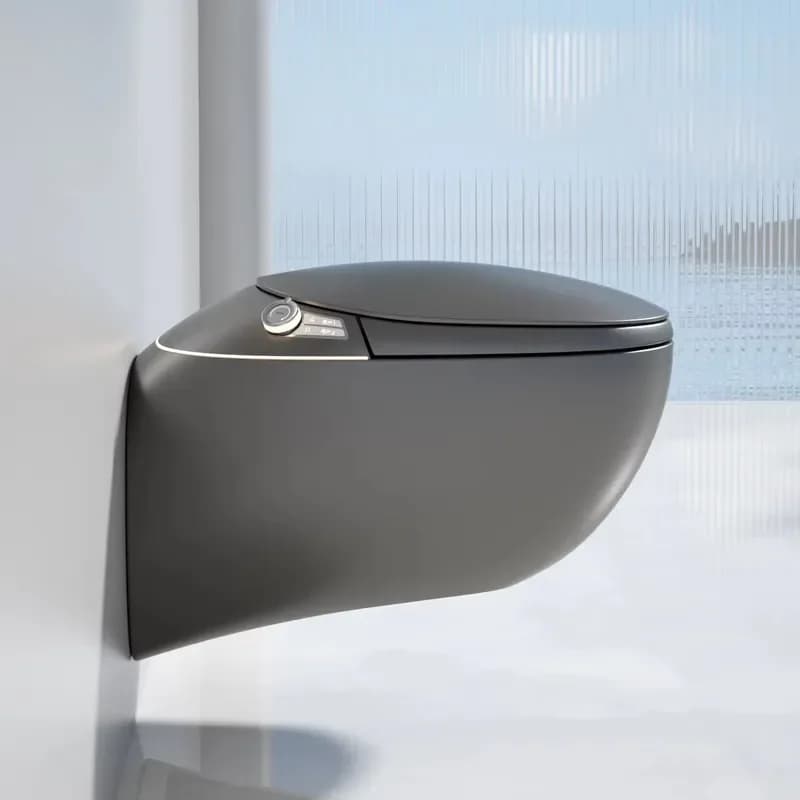 Color Modern Smart Bathroom Ceramic Toilet Bowl Wall-Mounted Dual-Flush Touchless Flush Remote Control Seat P-trap