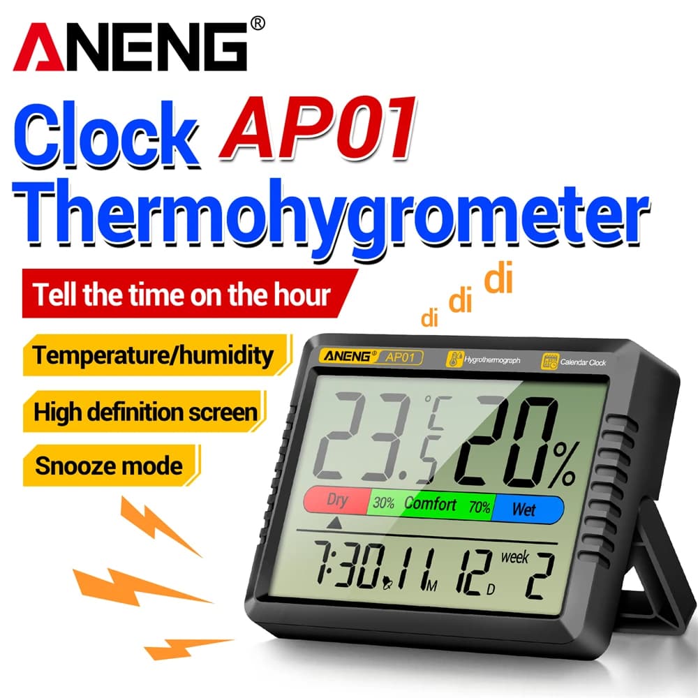 Termometro Igrometro Digitale LCD DUKA Atuman, Misuratore di Temperatura e Umidità per Interni ed Esterni, Sensore Meteo TH1