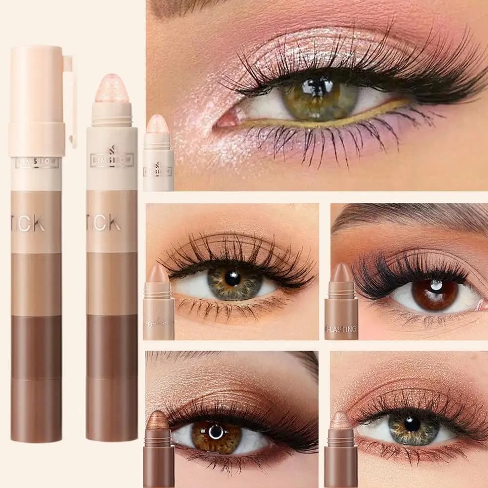 Kit pencil eye shadow 5 in 1 lazy waterproof durable shade perlescent stick highlighter pen makeup for women