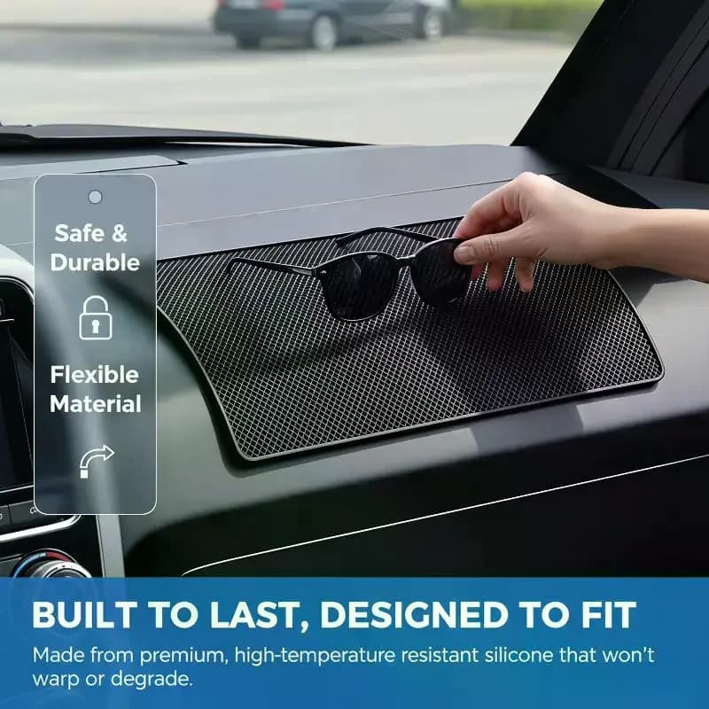 Car Non Slip Mat Sticky Anti Slip PVC Pads Heat Resistant Trimmable Reusable Dashboard Phone Sunglasses Holder Interior