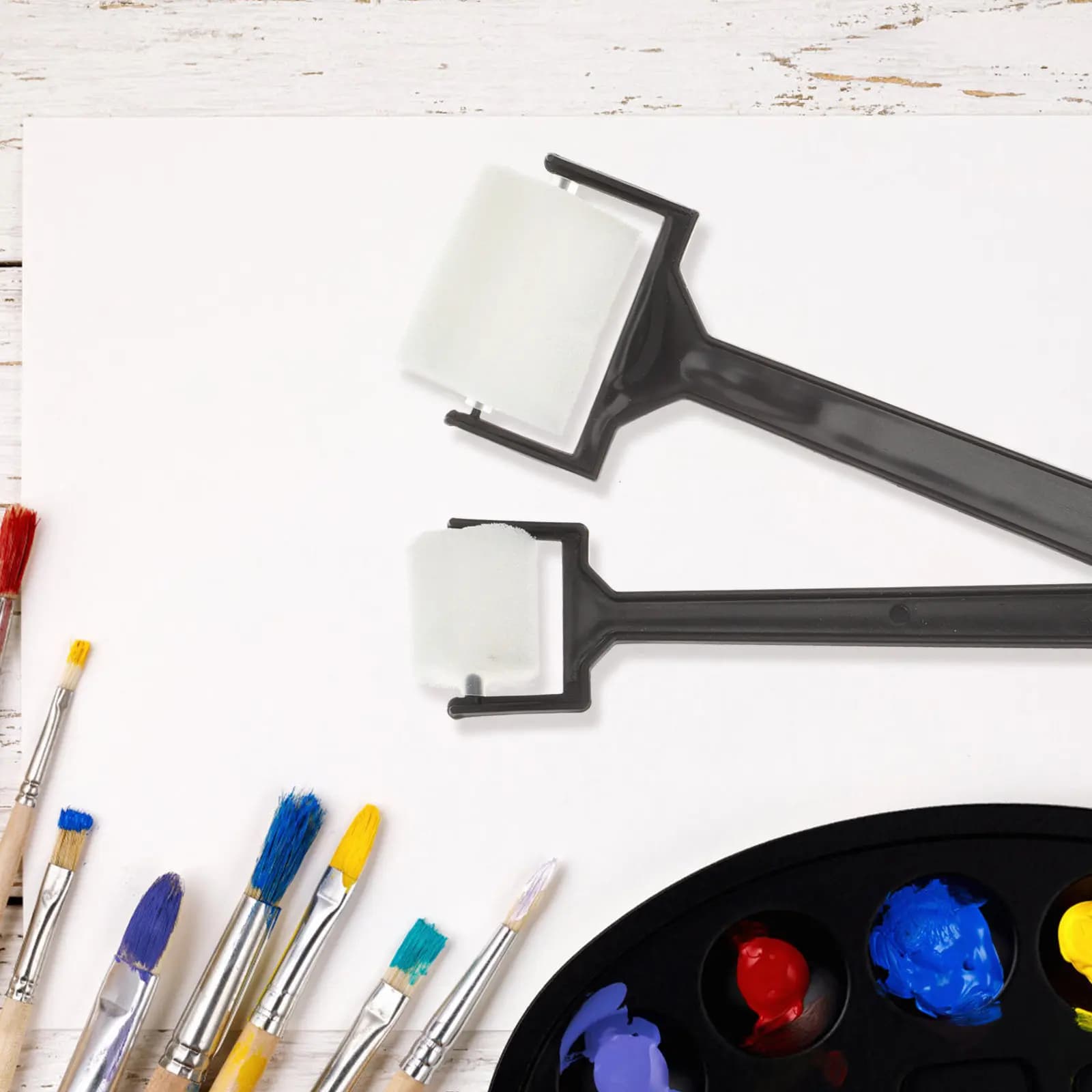 Set di 15 Pennelli in Spugna per Bambini, Rullo per Pittura, Strumento Artigianale Fai-da-Te per Bambini dai 3-8 Anni, Lezioni d'Arte Prescolare, Disegno ad Acquerello e Poster
