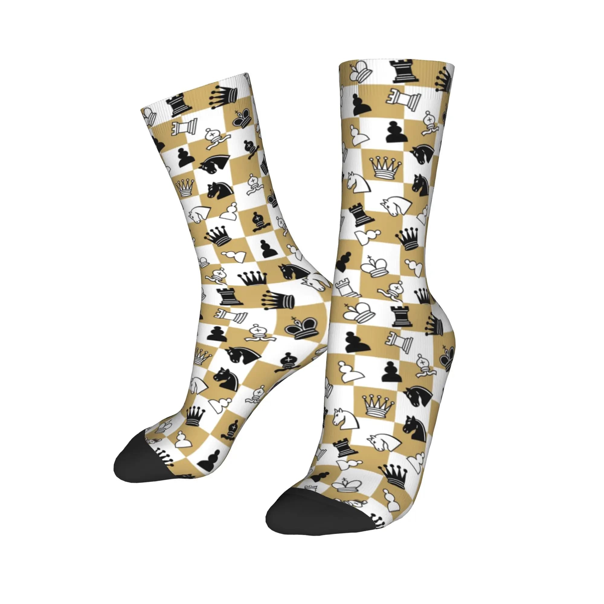 Calzini Personalizzati a Tema Scacchi Unisex, Calze Kawaii con Motivo Scacchiera per Uomo e Donna, Adatte per Primavera, Estate, Autunno e Inverno