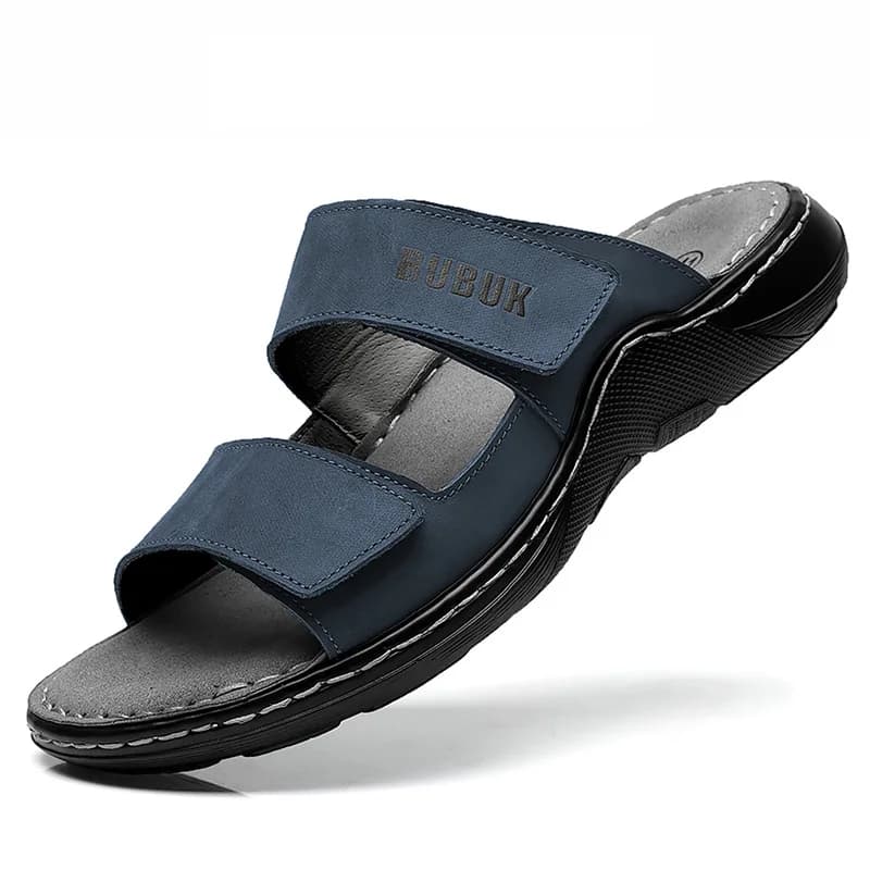 Sandali sportivi da uomo in pelle bovina di primo strato, sandali antiscivolo da esterno open-toe, scarpe da uomo casual, scarpe da spiaggia alla moda all'aperto, Li