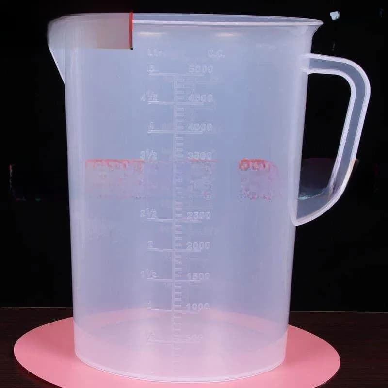Thickened Plastic Measurement Cup with Scale Large Capacity Tea Shop Milk Tea Pot with Lid 5000ml Kitchen Tool