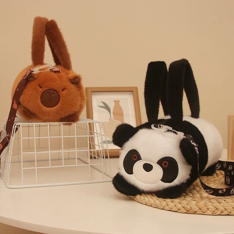 Women's Korean style animated cartoon animal bag soft bee panda bag