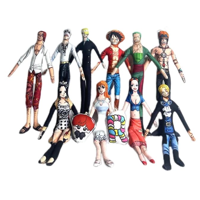 Peluche Personalizzato di Luffy da One Piece, 28cm, con Scheletro in Filo Metallico, Accessorio Decorativo per Cosplay