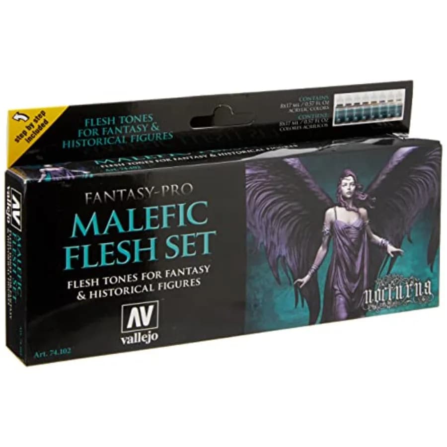 Pro Nocturna Acrylic Paint Set Ideal Tones for Fantasy and Historical Figures High Pigmentation Colors Model Painting Essential