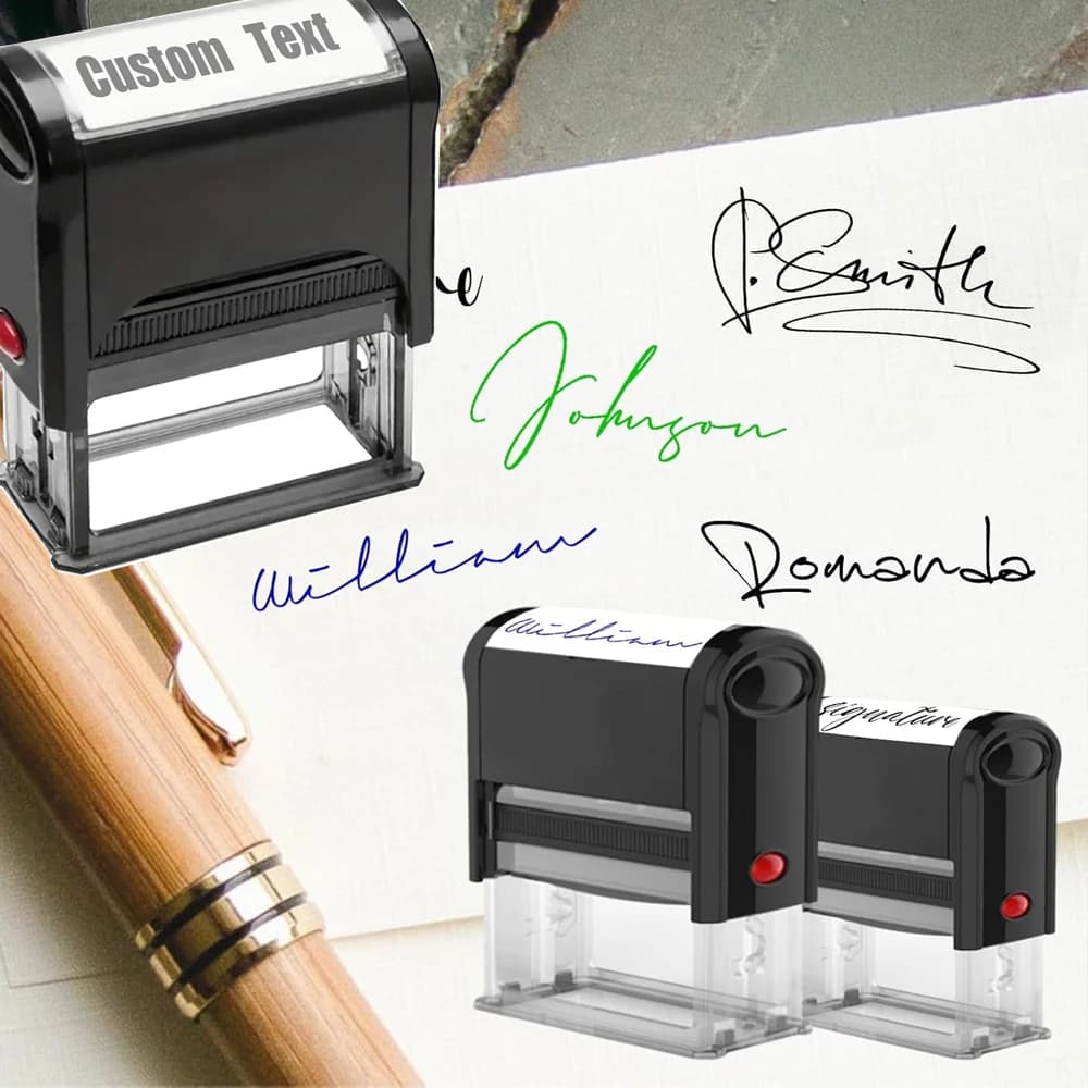 Customized Self-Inking Stamp DIY Rubber Stamp Kit Personalized LOGO Self Inking Business Address Stamp Multiple Ink Color Option