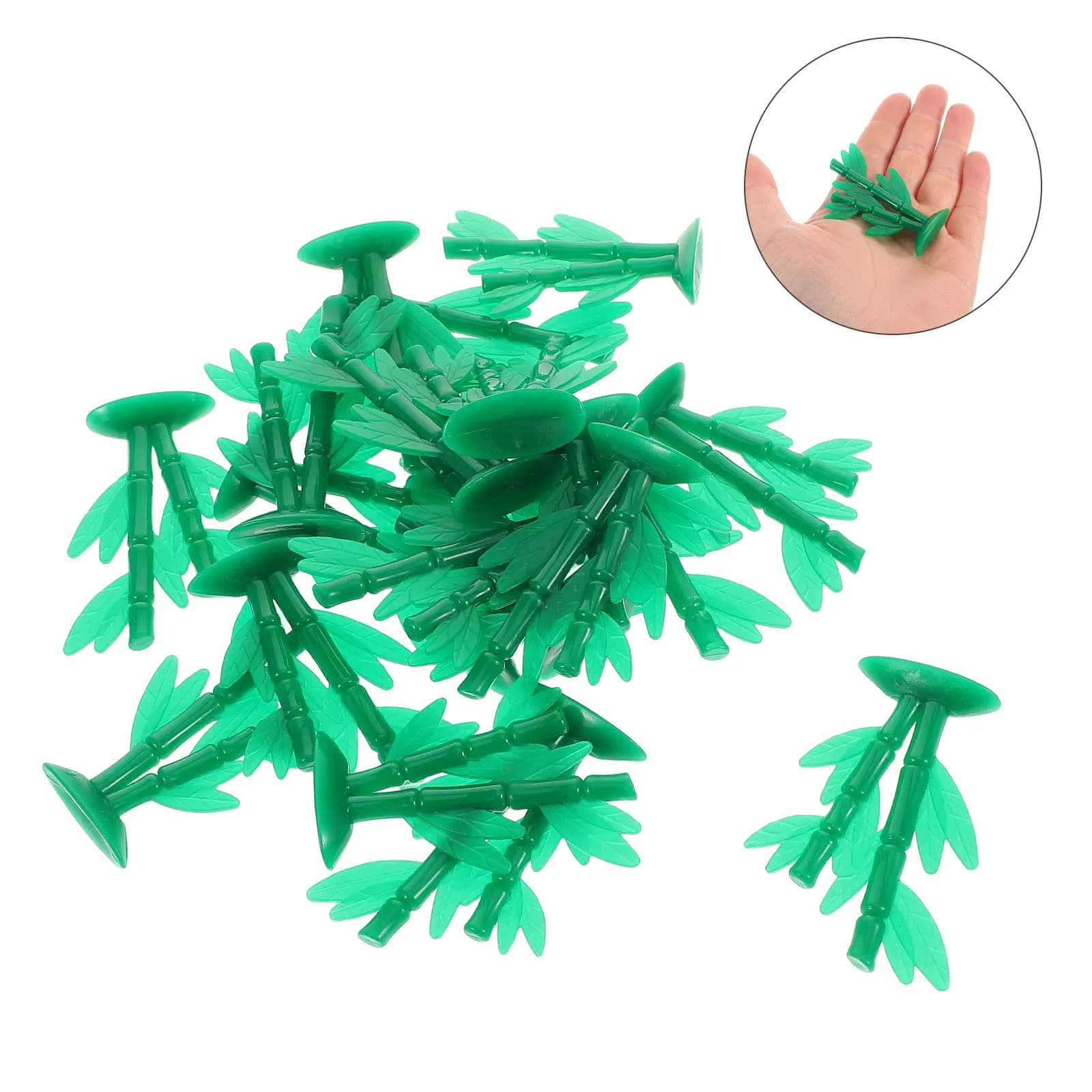 50Pcs Miniature Bamboo Trees Realistic Artificial Plastic Plants Micro Landscape Home Decor Sand Table Green Simulation