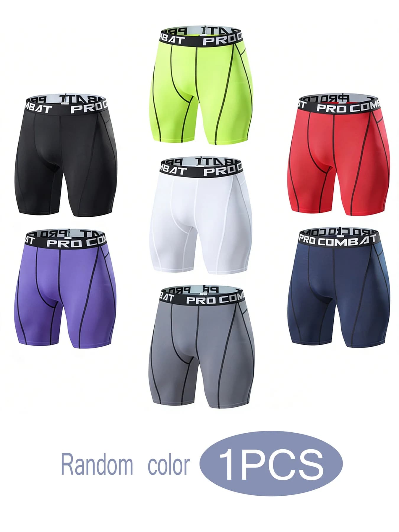 Color casual 1 pk Sports pants for men Elastic adherents Fast drying and breathable Fitness Training Cycling shorts