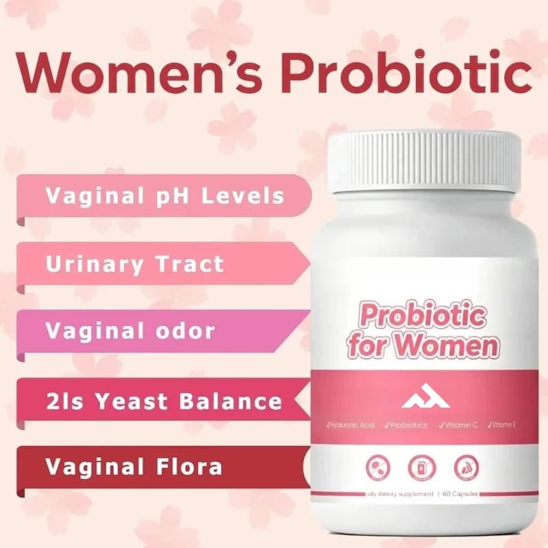 Capsule Probiotiche Femminili - Ceppi di Lactobacillus, Fiori di Ciliegio, Varie Proteine del Collagene, Acido Ialuronico, Prebiotici, Vitamina C