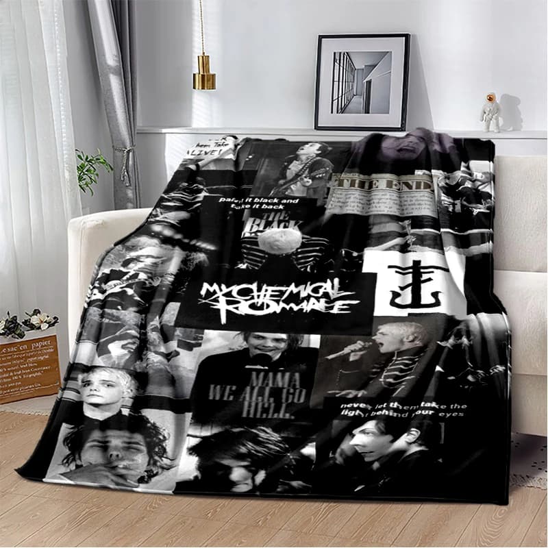 Coperta morbida in peluche 3D My Chemical Romance Band Gerard Way, coperta in flanella per soggiorno, camera da letto, divano letto