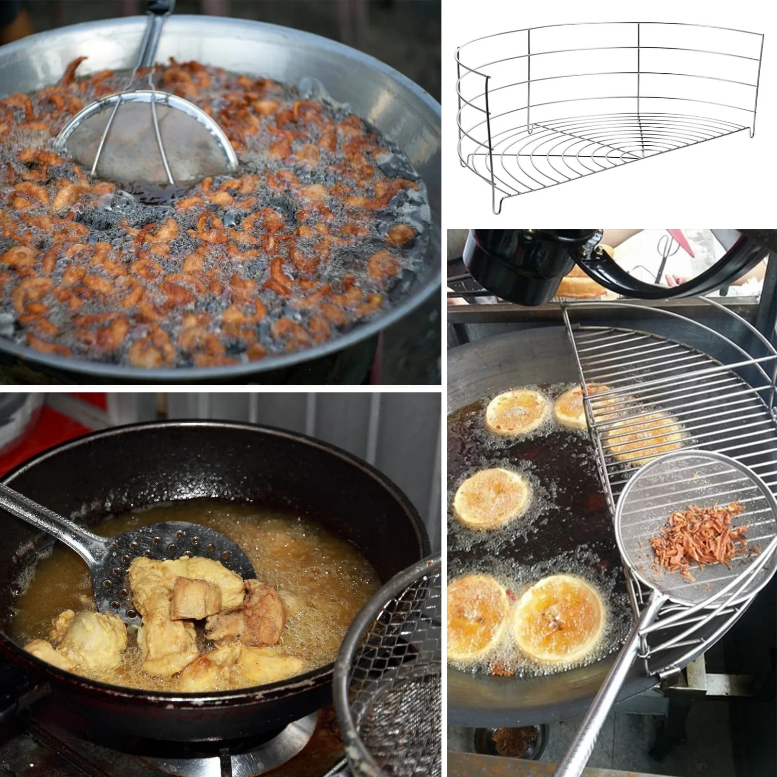1 Pezzo Scolapiatti Semidrainante in Acciaio Inossidabile Resistente al Calore, Supporto per Padelle, Gadget da Cucina per Drenaggio Olio e Gocciolamento Alimenti