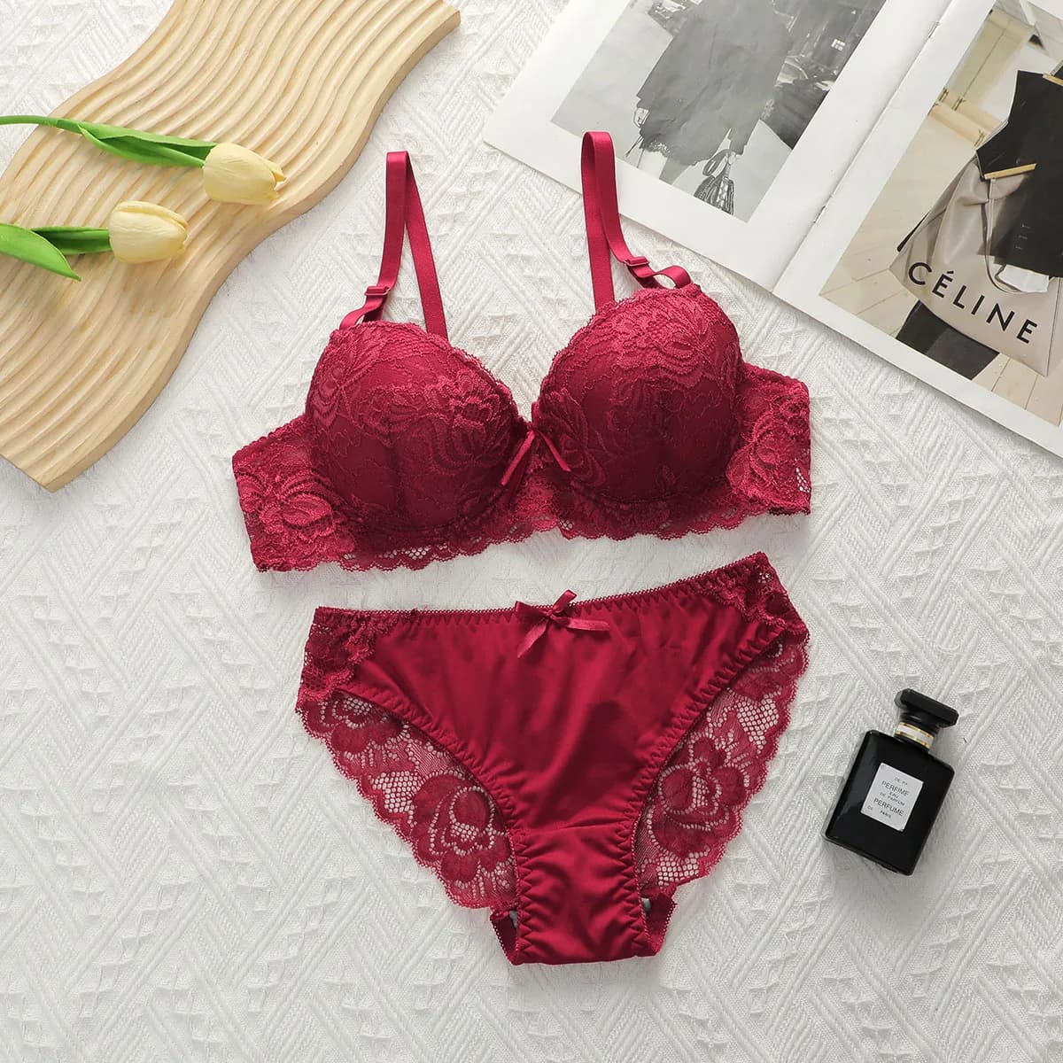 Set di biancheria intima multicolore sexy da 2 pezzi per la raccolta delle donne Biancheria intima push up per il set di biancheria intima a fiori da donna A2155