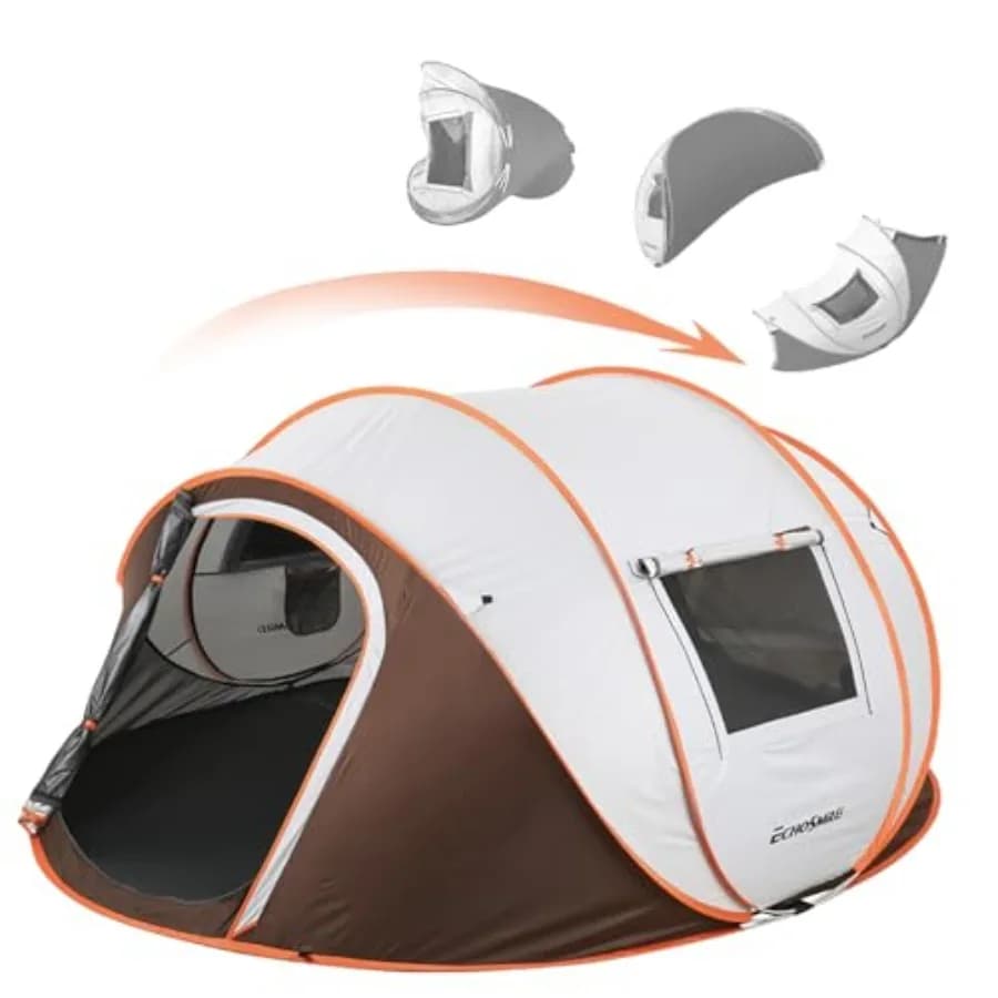 Tenda da campeggio istantanea, per 4 persone, facile da montare, cupola resistente all'acqua, portatile con borsa per il trasporto