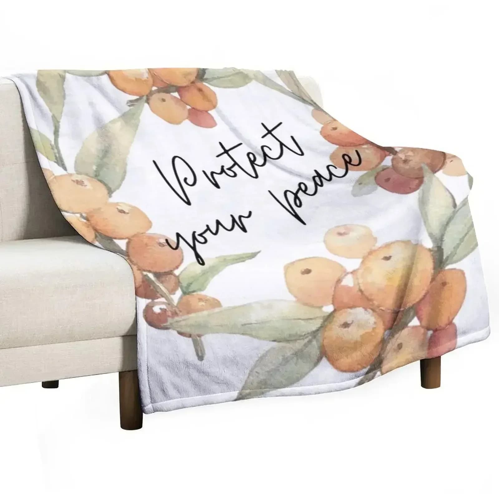 Protect your peace Throw Blanket Heavy Sofas anime For Decorative Sofa Sleeping Bag Soft Plush Plaid Blankets