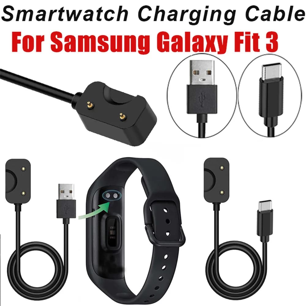 Caricatore USB/USB C per Samsung Galaxy Fit 3, adattatore per orologio, cavo di ricarica USB/USB C magnetico per Samsung Fit 3