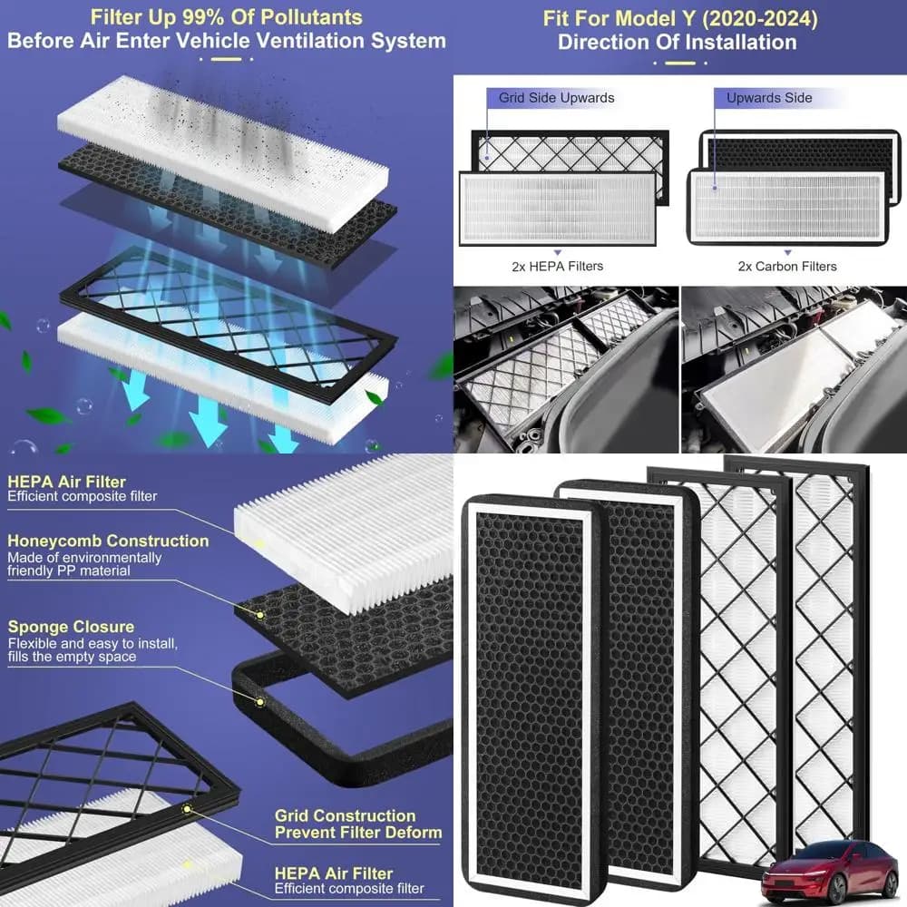 Kit di Sostituzione Filtro Aria Abitacolo Modello 2020-2025 con HEPA e Carbone Attivo, Set di 4