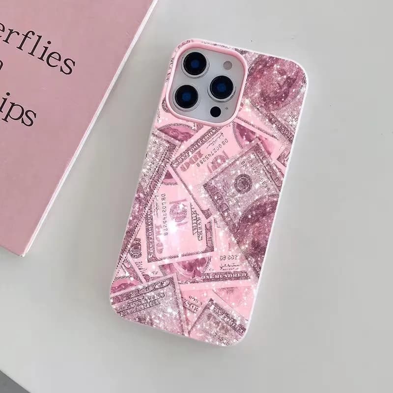 Cover for Phone with Pattern Pink Banknote for iPhone 17 Pro Max XS XR X 11 13 12 14 15 16 7 8 Plus 16e 17 Air XR XS Max Gel Case