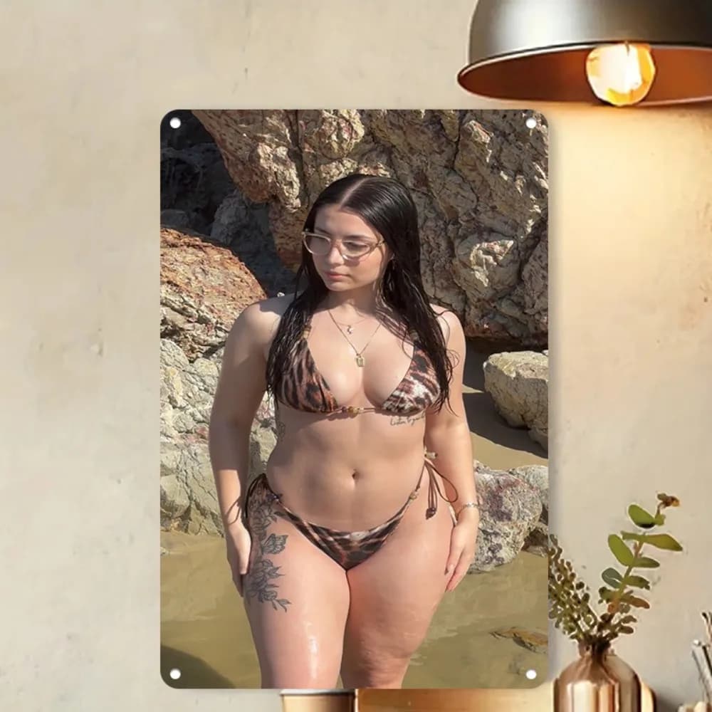 Stampa su Tela 2D di Donne in Bikini, Decorazione da Parete per Soggiorno e Camera da Letto, Tema Spiaggia e Piscina