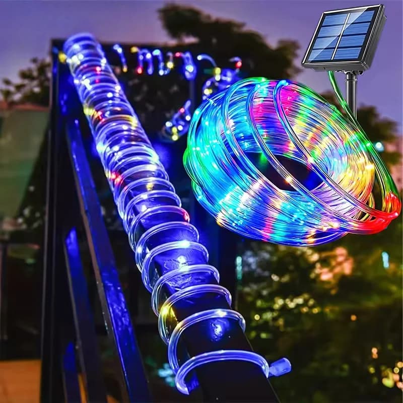 1 Piece Solar LED Corda Light Waterproof for Exterior, Fated Lights Solar Powered with 8 Modes, for Christmas Decorations, Garden, Courtyard and Trees