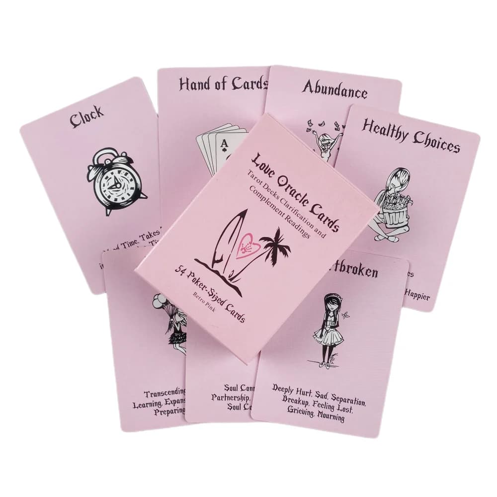 Pink Island Time Wellness Love Oracle Cards Decks Gioco di carte da divinazione per giochi di società in famiglia