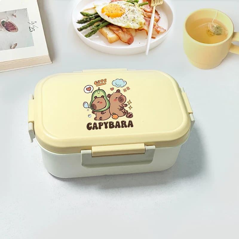 Capibara Bento Lunch Box Carton Figure Printed Lunch Box Children Boys Girl School Food Containers Children's Birthday Gifts