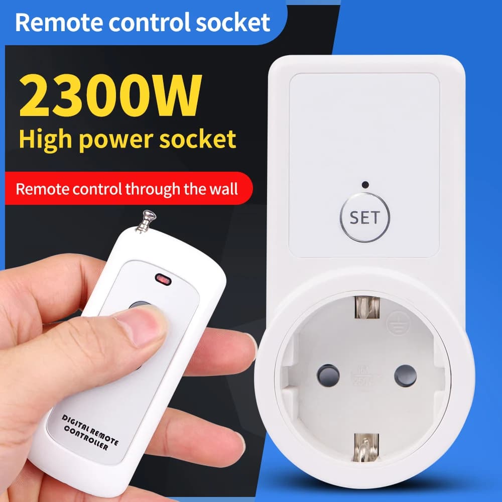 Intelligent remote control socket Wireless power switch socket power socket ue power outlet with 433mhz remote control