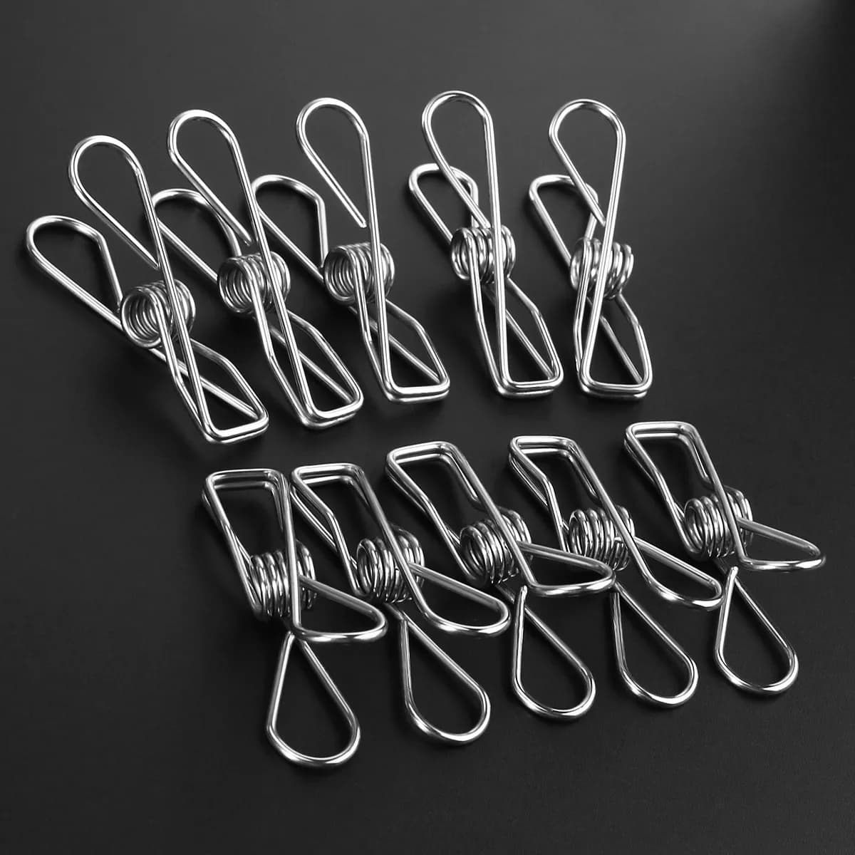 Stainless Steel Metal Clips 20pcs Multi Use Wire Pegs for Clothes Hangers Socks Rack Party Birthday Decorations Holders