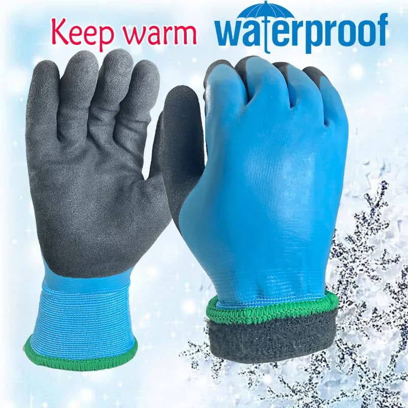 100% guanti da lavoro invernali termici di alta qualità impermeabili a prova di freddo a doppio guscio guanti da lavoro di sicurezza caldi da uomo