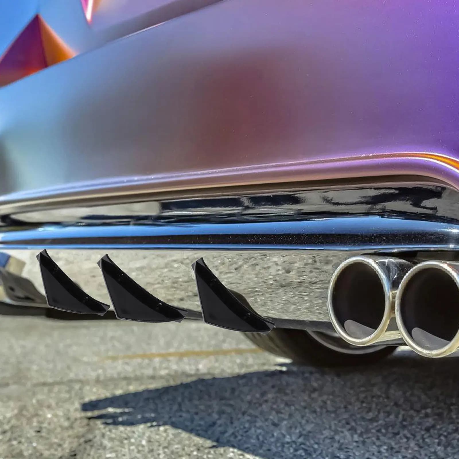 Spoiler Diffusore Paraurti Posteriore Nero in Plastica ABS, Kit Carrozzeria Auto, Accessori Esterni, Decorazione Universale, Protegge il Paraurti dai Graffi