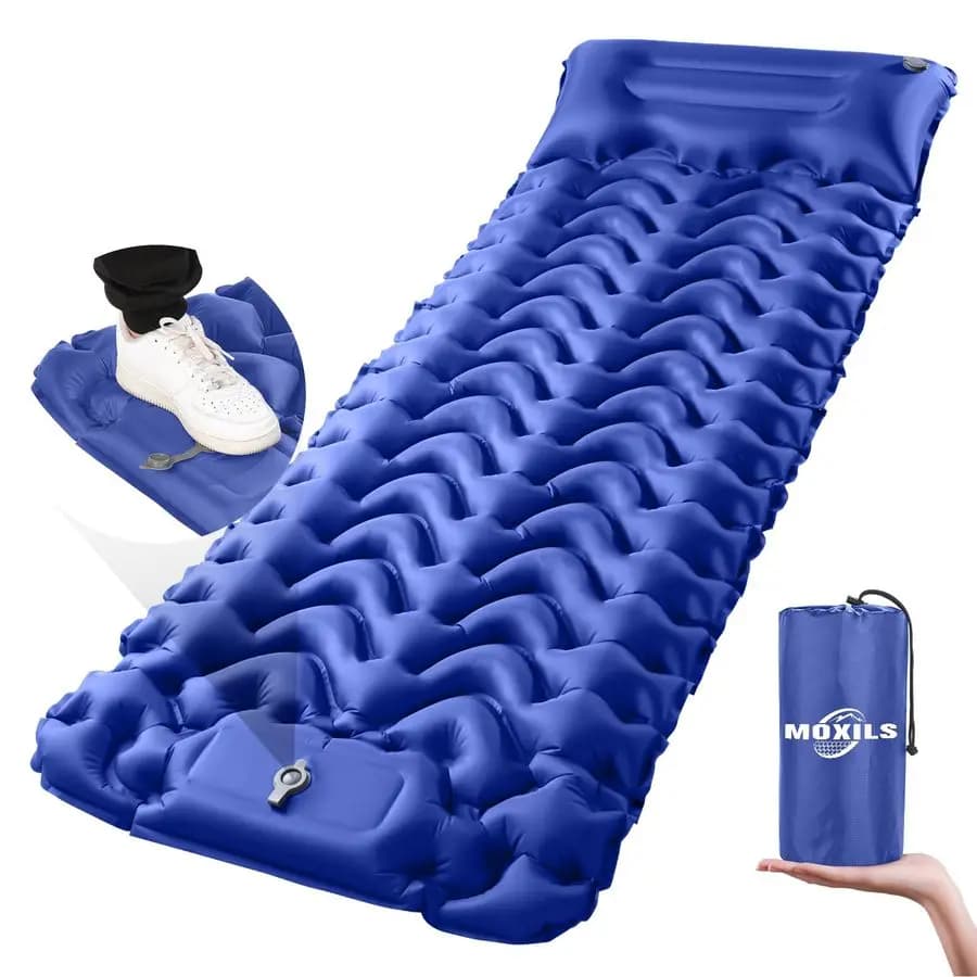 Ultralight Inflatable Mattress for Camping, with Integrated Pump, Ideal for Camping, Hiking, Airpad, Transport Bag, Repair Kit