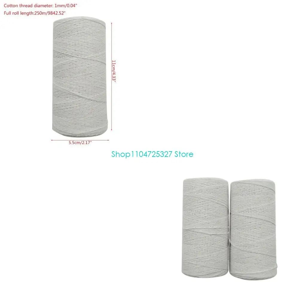 D8KF Cotton Wrap Yarn White 1mm Weaving Loom Rug Blankets Rugs Crafts Festival Gift