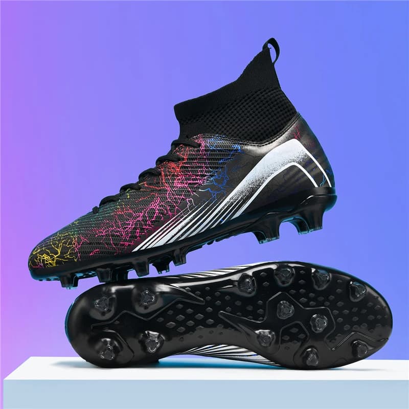 Scarpe da Calcio Unisex Traspiranti, Tacchetti Antiscivolo per Allenamento Futsal, Sneakers Outdoor TF/FG con Supporto alla Caviglia