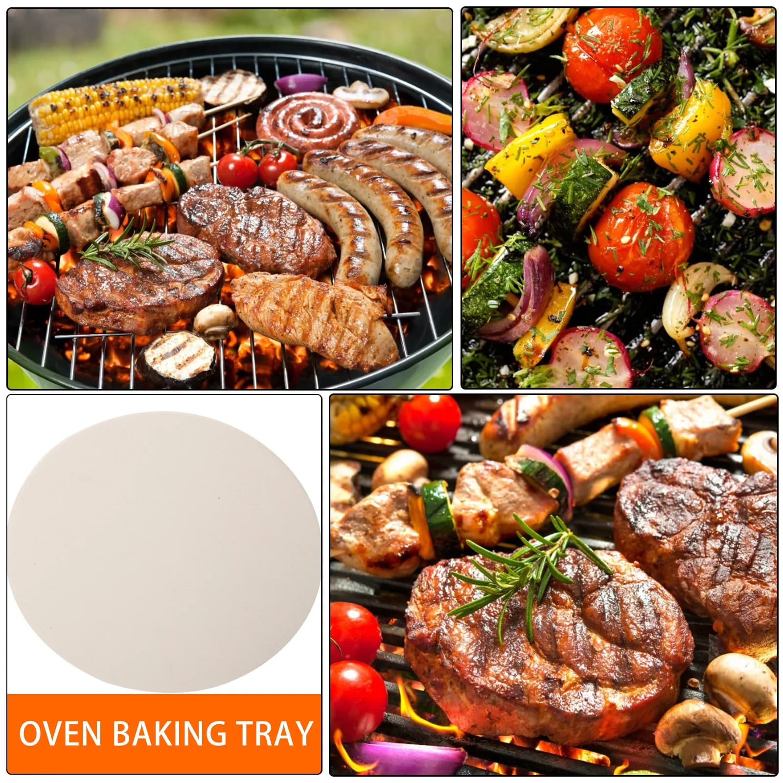 Round Cordierite Pizza Oven Stone for Baking Pizza Bread Biscuits Chicken Legs Efficient Even Heat Distribution