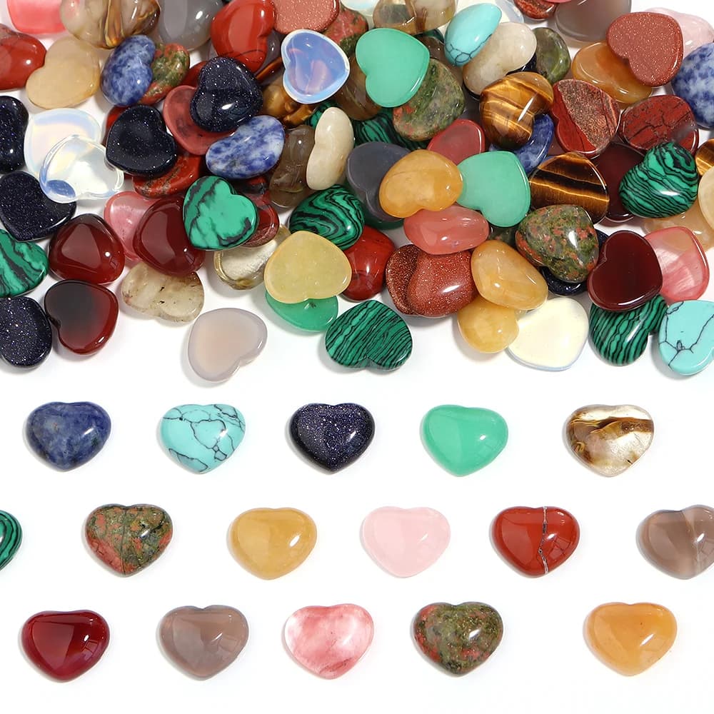5 pz Cuore Pietra Cabochon 15x18mm Pietra Naturale Flatback Cammeo Perline Sparse Per Creazione di Gioielli Pendenti FAI DA TE Collana Accessori