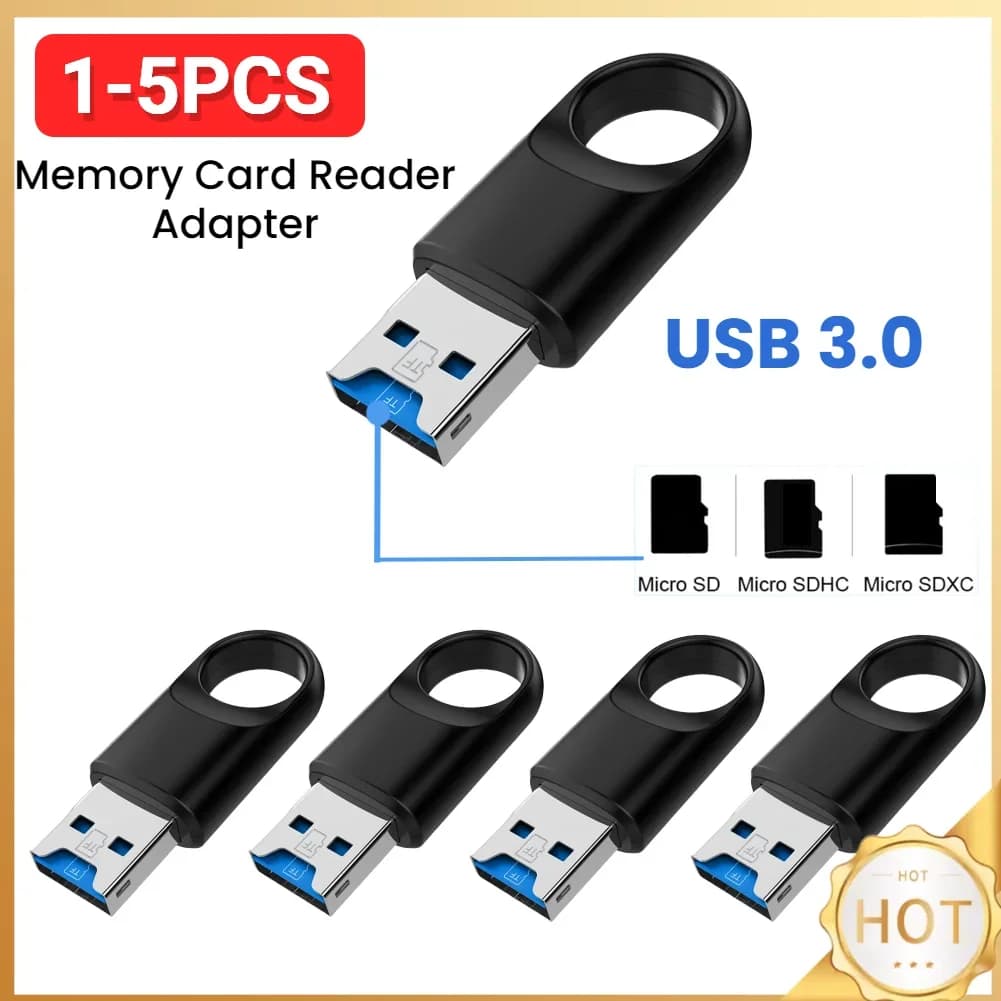 1-5PCS Adattatore per lettore di schede di memoria USB 3.0 Hub adattatore per scheda di memoria flash ad alta velocità per PC TF SD Computer portatile